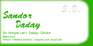 sandor daday business card