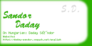 sandor daday business card